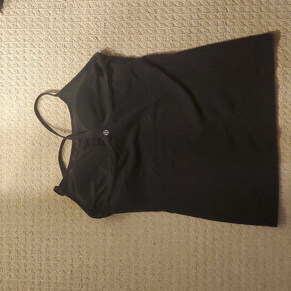 SOLD Size 8 Black Lululemon Power Y Tank with mesh neckline. - Picture 5 of 11
